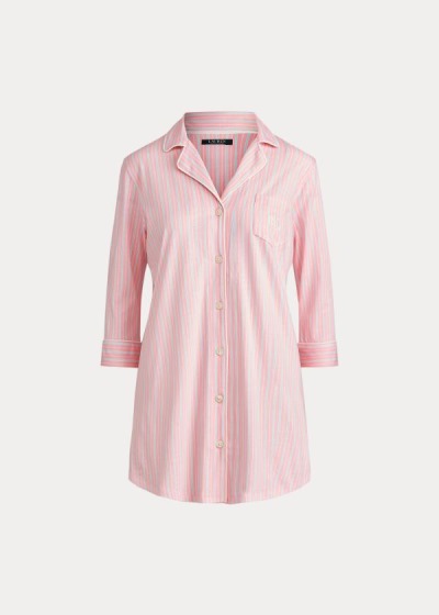 Camisa De Dormir Ralph Lauren Mujer Rosas Rayas - Cotton-Blend - DYPEI6127